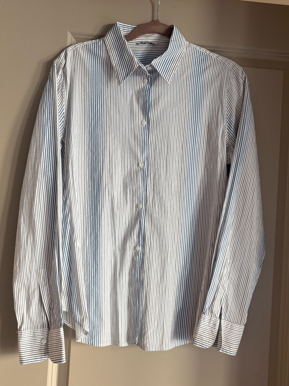 Blue & Brown Striped Button-Down Shirt